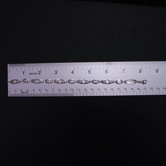 Vintage Silver Bracelet with Star and Circle Design - Picture 2 of 12